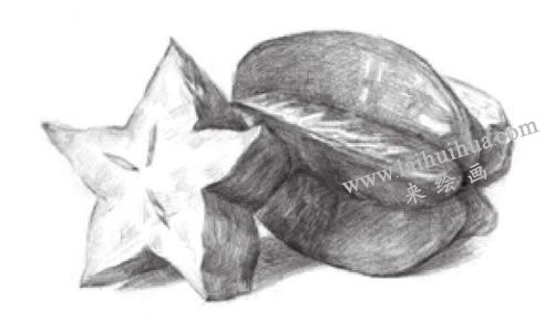 陽(yáng)桃素描畫法步驟04