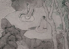 文嘉《停琴聽阮圖》軸賞析