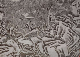 蕭云從《雪岳讀書圖》軸賞析