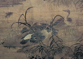 呂紀《月明宿雁圖》軸賞析