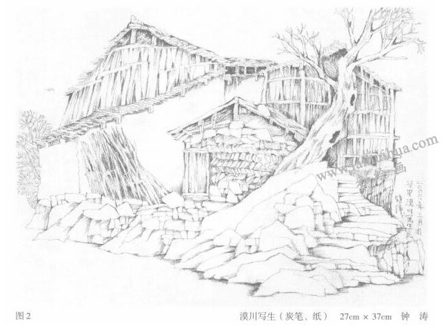 漠川寫生,風(fēng)景素描