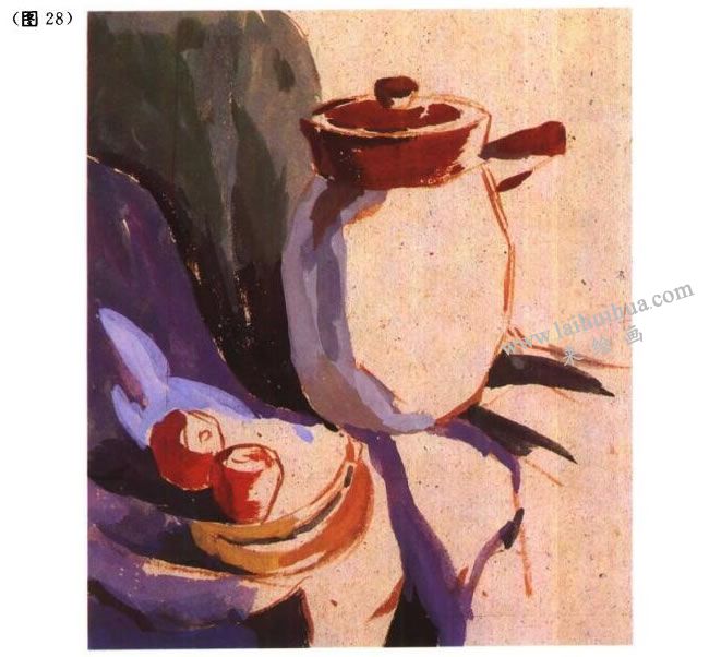 水粉畫(huà)暗部先入法