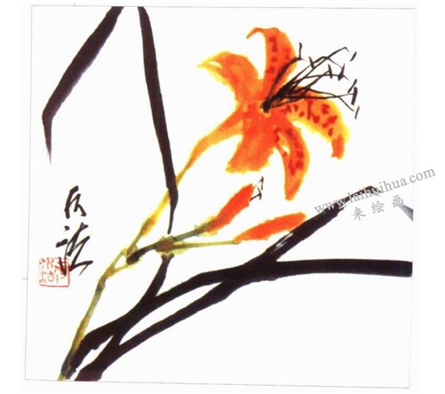 萱草的寫意畫法02