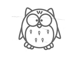 貓頭鷹兒童畫法