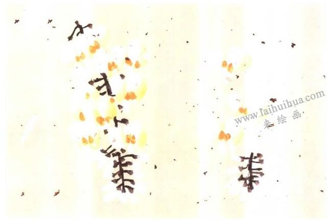 銀藤（白色）畫法，點(diǎn)厾法