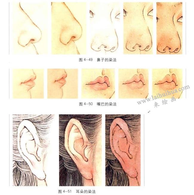 鼻子的染法，工筆人物畫