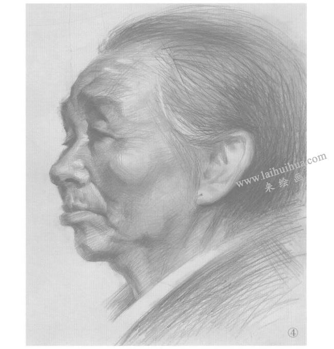 素描老太太繪畫步驟圖解04
