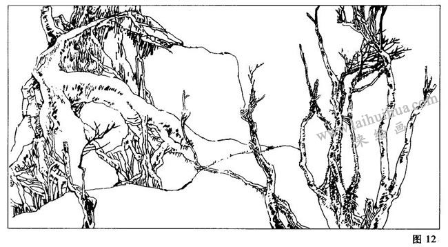 山水畫，線技法范例