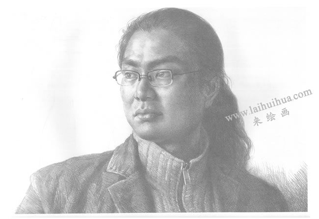 長(zhǎng)發(fā)男青年素描寫(xiě)生步驟圖05