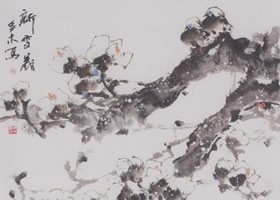 中國(guó)畫(huà)《新雪圖》畫(huà)法