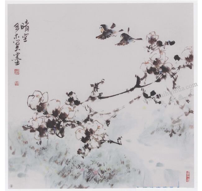 中國畫《晴空展翅》畫法步驟04