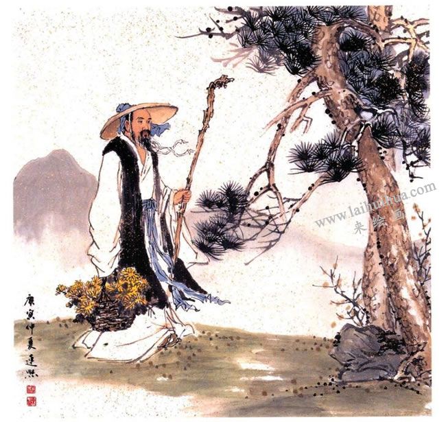 《采菊?qǐng)D》步驟圖07