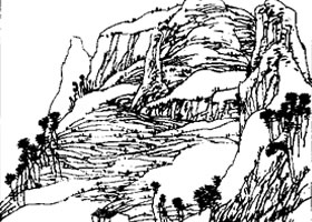 速寫作品《山居圖》
