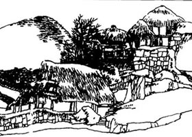 風景速寫作品《瑤山春日》