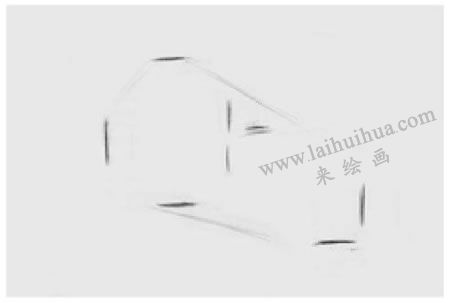 兩個幾何形體組合（圓柱體和穿插體）素描步驟圖示01