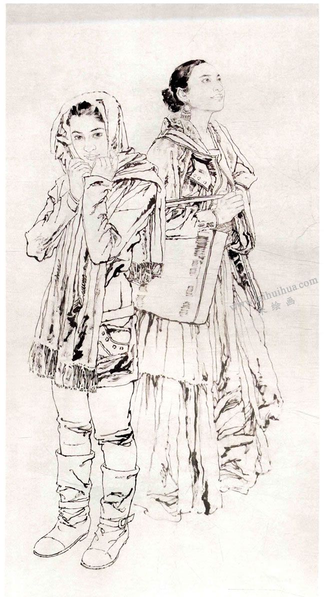 中國(guó)畫(huà)《春風(fēng)帶著海棠吹來(lái)》創(chuàng)作步驟02