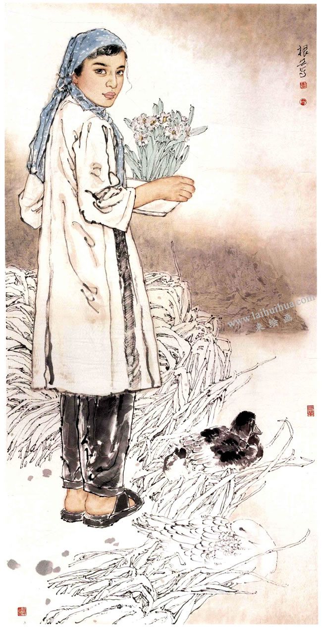 中國(guó)畫(huà)《江邊晚露》創(chuàng)作步驟05