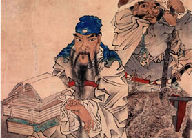 任伯年《關(guān)公讀書圖》作品