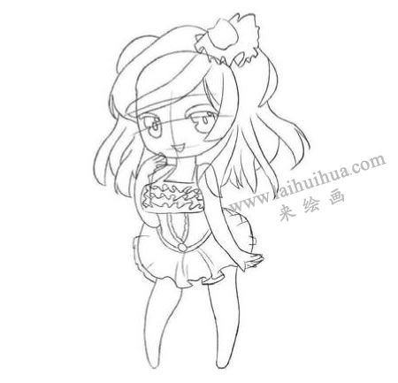 愛(ài)美時(shí)尚妞Q版美少女繪制步驟02