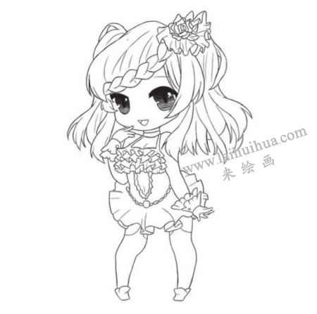 愛(ài)美時(shí)尚妞Q版美少女繪制步驟03