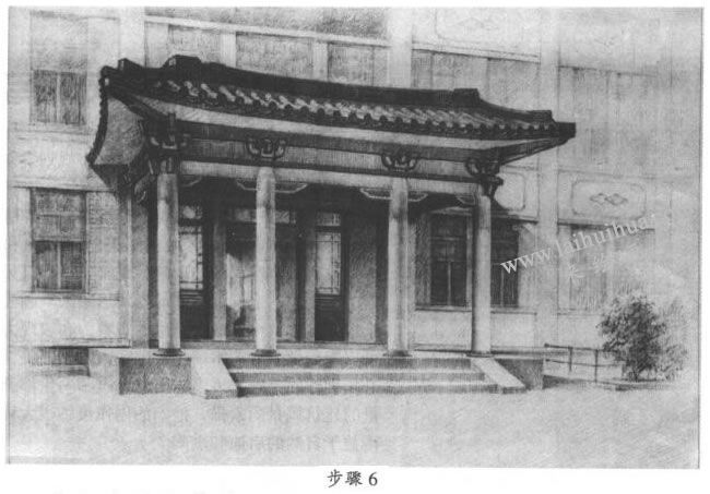 素描門廊寫生步驟06
