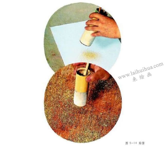 巖彩畫(huà)貼箔