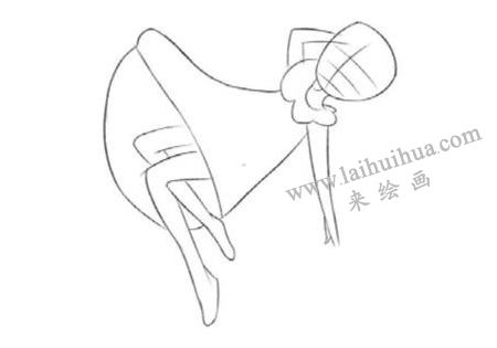 躺著的少女Q版人物的繪制步驟01