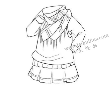 學生服飾Q版繪制步驟02