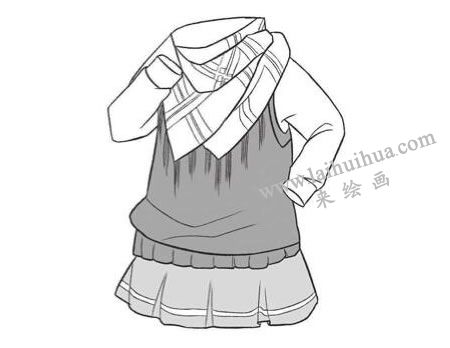 學生服飾Q版繪制步驟03