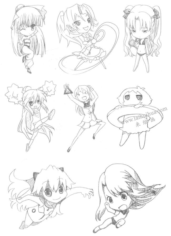 運(yùn)動型Q版美少女素描大圖05