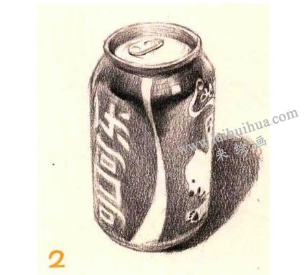 可樂(lè)罐素描畫(huà)法步驟02
