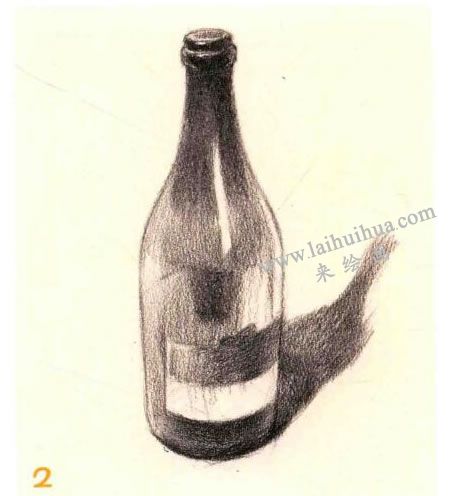 紅酒瓶素描畫法步驟02
