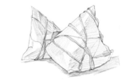 粽子素描畫法畫法步驟02