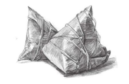 粽子素描畫法畫法步驟03