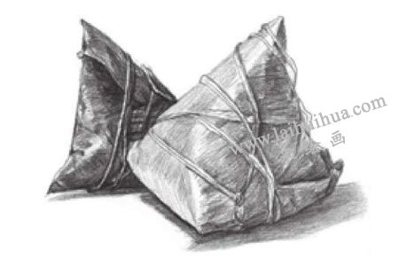 粽子素描畫法畫法步驟04