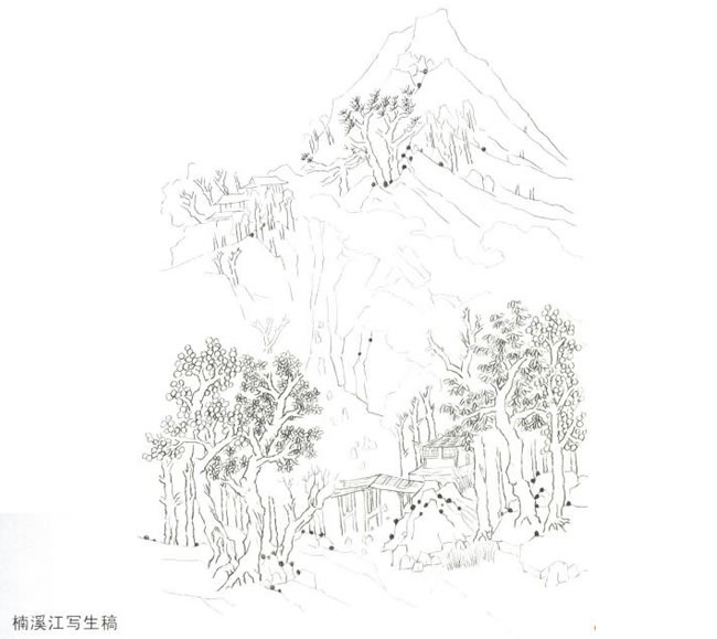 《楠溪江》小青綠山水畫(huà)寫(xiě)生畫(huà)法