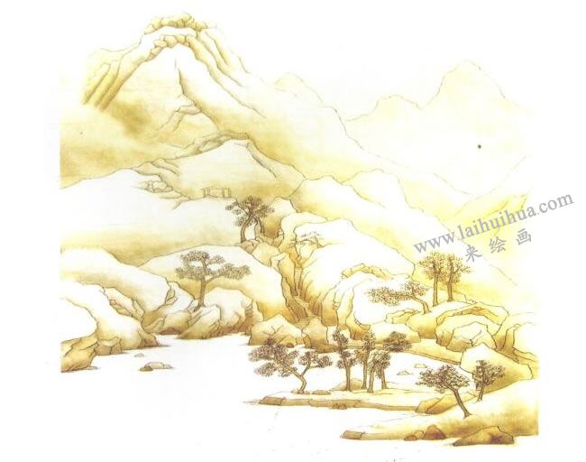 《山水》的創(chuàng)作過(guò)程步驟03