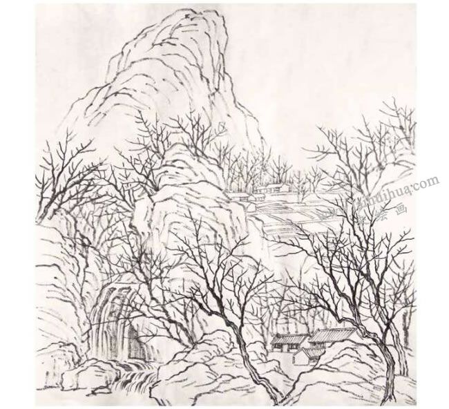 國畫春景《春和景明》創(chuàng)作步驟01