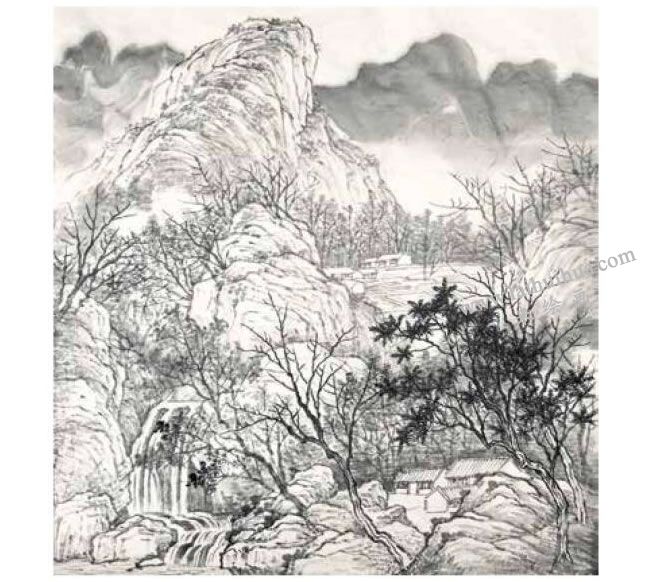 國畫春景《春和景明》創(chuàng)作步驟03