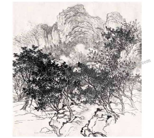 國畫夏景《山濃欲染衣》創(chuàng)作步驟02