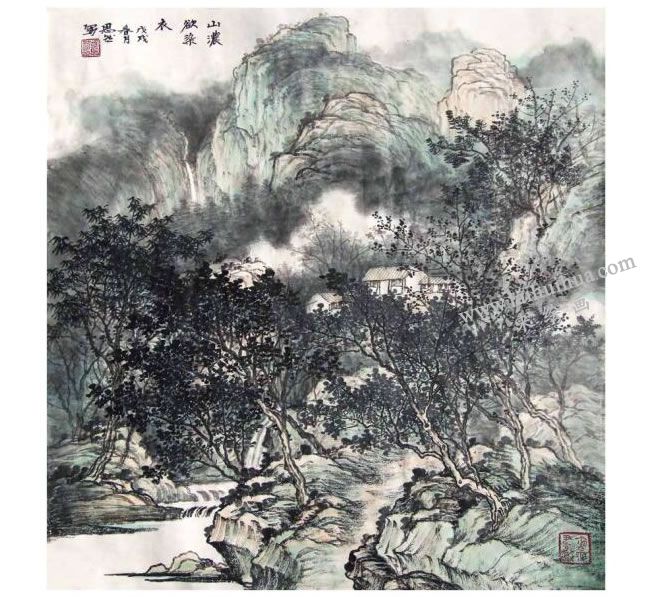 國畫夏景《山濃欲染衣》創(chuàng)作步驟04