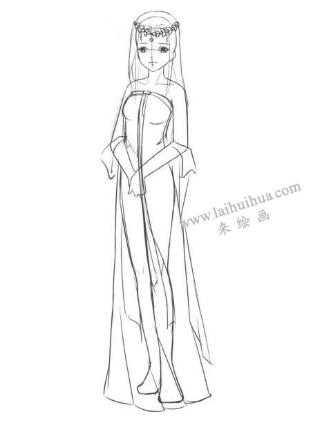 卡通漫畫仙女素描畫法步驟04