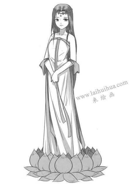 卡通漫畫仙女素描畫法步驟06