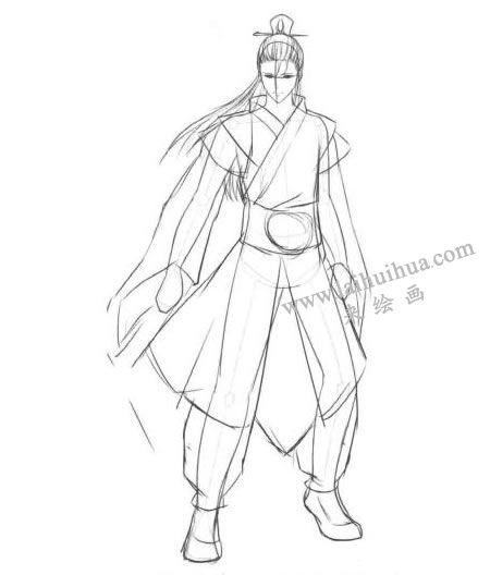 卡通漫畫道士素描創(chuàng)作步驟04