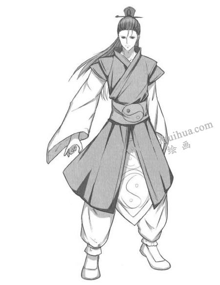 卡通漫畫道士素描創(chuàng)作步驟06