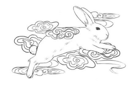 玉兔奔月卡通素描畫法繪制步驟03