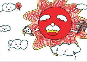 太陽(yáng)公公兒童畫線描