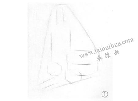 胡蘿卜、洋蔥和酒瓶組合素描畫(huà)法步驟01