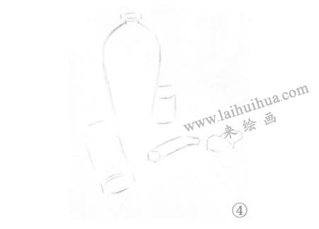 花瓶、雞蛋和蒜組合素描畫法步驟04