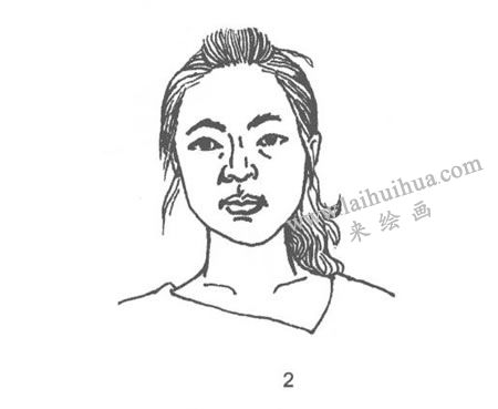 人物本身正面線描寫(xiě)生畫(huà)法步驟02